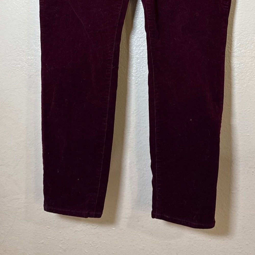 Kut from the Kloth Women Corduroy Pants 12 Petite Burgundy Diana Skinny Classic - Picture 3 of 10